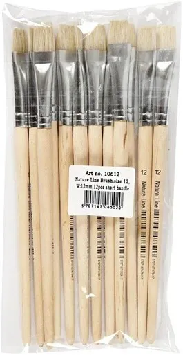 Creativ Company Wooden brushes - Nr. 12 Short handle 12pcs.